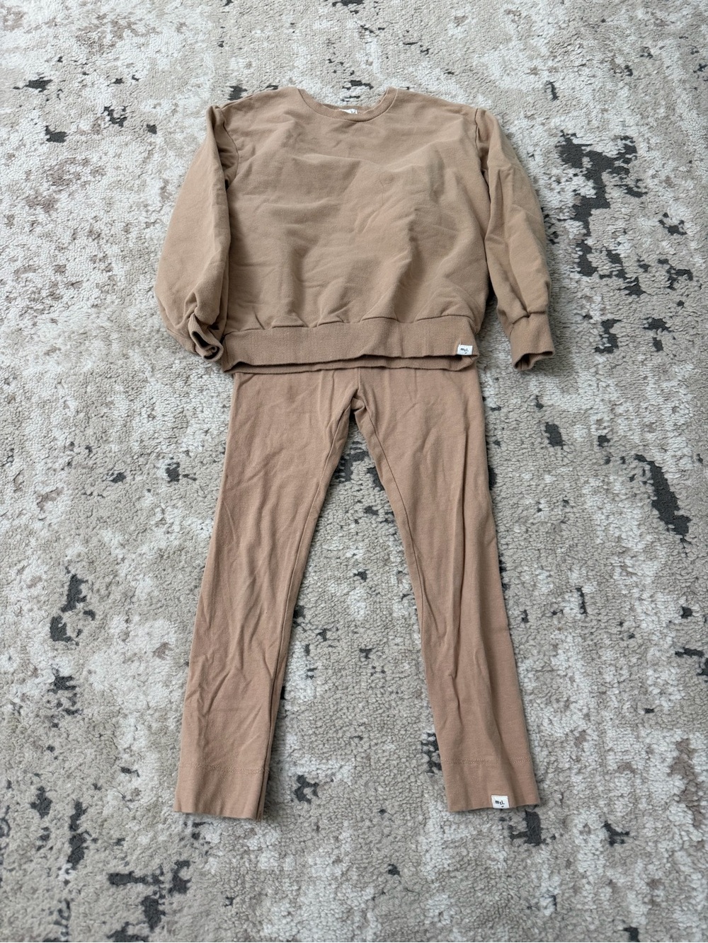 Miles The Label Kids Tan Crewneck & Pants Matching Set Size 6